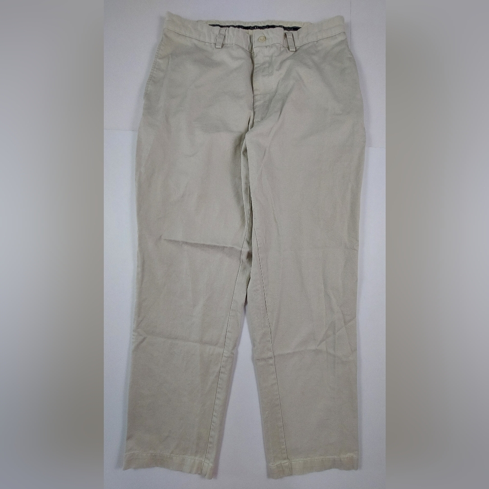 Polo Ralph Lauren Pants Mens Size 35x32 Tan Khaki 100% Cotton Polo Chino